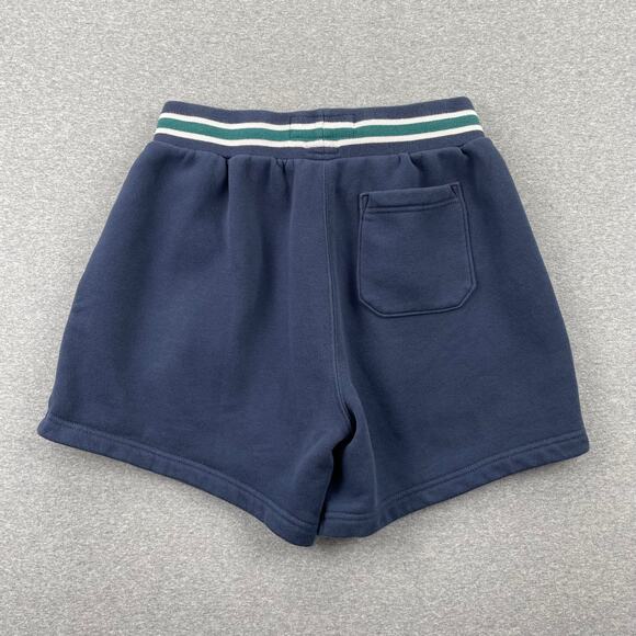 Abercrombie & Fitch Fleece Sweat Shorts Women XS Blue Green Drawstring Retro - Picture 2 of 12